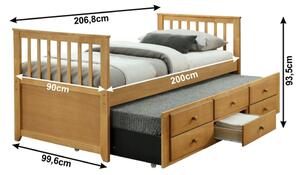 Jednolôžková posteľ 90 cm Ahlan (dub) (s roštom). Vlastná spoľahlivá doprava až k Vám domov. 1002458