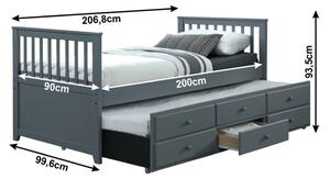 Jednolôžková posteľ 90 cm Ahlan (sivá) (s roštom). Vlastná spoľahlivá doprava až k Vám domov. 1002459