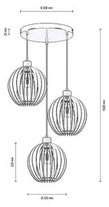 Envostar - Clay Cluster Závěsná Lampa Black/Wood - Lampemesteren