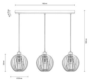 Envostar - Clay 3 Závěsná Lampa Black/Wood - Lampemesteren
