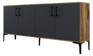 Hanah Home Komoda Kiev 180 cm antracit/hnedá