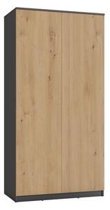 TP Living Šatníková skriňa MALWA 180 cm antracit/dub artisan
