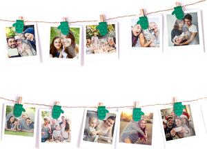 DecoKing Svetelná reťaz na fotografie Lampki s štipcami zelený