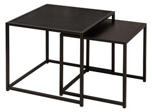 Sada 2 príručných stolíkov Slim Line 50 cm čierna
