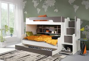 ArtBed Detská poschodová posteľ HARRY Farba: biela/ružová