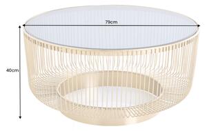 Konferenčný stolík 80cm zlato čierne sklo