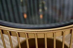 Konferenčný stolík 40cm zlato čierne sklo