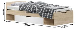 Jednolôžková posteľ 90 cm Thornham 1S/90 (s úl. priestorom) (biela). Vlastná spoľahlivá doprava až k Vám domov. 1006308