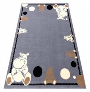Detský kusový koberec PP Hippo šedý 200x300cm