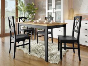 Jedálenský stôl so 4 stoličkami AL22, Morenie: biela - L, Farby nožičiek: čierna Mirjan24 5903211241444