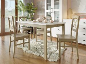 Jedálenský stôl so 4 stoličkami AL22, Morenie: biela - L, Farby nožičiek: čierna Mirjan24 5903211241444