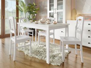Jedálenský stôl so 4 stoličkami AL22, Morenie: dub artisan L, Farby nožičiek: biela Mirjan24 5903211241413