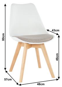 Bielo-sivobéžová stolička DAMARA