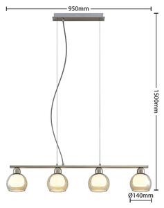 Lucande - Kaiya 4 Závěsná Lampa Nickel Lucande - Lampemesteren