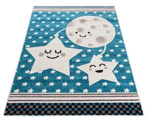 Detský kusový koberec Tri kamaráti modrý 80x150cm