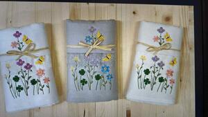 Darčeková sada 2 ks froté uterákov Kvety 40x60 cm + 50x100 cm Farba Biela