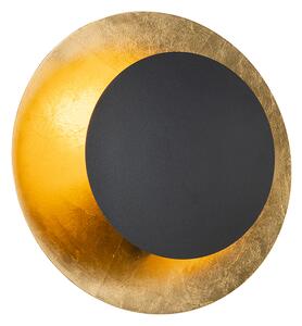 Nástenná lampa Art Deco čierna so zlatou - Emilienne