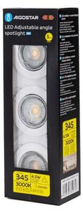 Aigostar - SADA 3x LED Podhľadové svietidlo 1xGU10/4,5W/230V 3000K biela