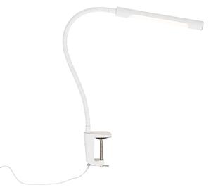 Upínacia stolová lampa biela vrátane LED s dotykovým stmievačom - Lionard