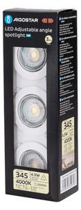 Aigostar - SADA 3x LED zapustených svietidiel 1xGU10/4,5W/230V 4000K biela