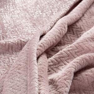 Mäkká ružová deka BETH lesklou potlačou 70x160 cm