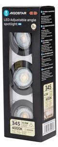 Aigostar - Sada 3x LED zapustené svietidlá 1x GU10/4,5W/230V 4000K čierne