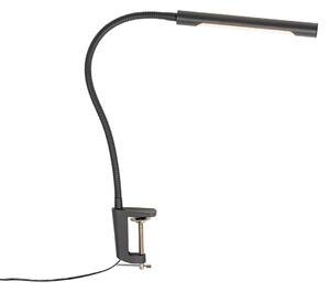 Upínacia stolová lampa čierna vrátane LED s dotykovým stmievačom - Lionard