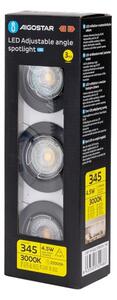 Aigostar - Sada 3x LED podhľadových svietidiel 1xGU10/4,5W/230V 3000K čierne