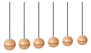 Envostar - Wooden Balls 6 Závěsná Lampa Wood/Black - Lampemesteren