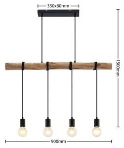 Lindby - Ferris 4 Závěsná Lampa Wood/Black - Lampemesteren