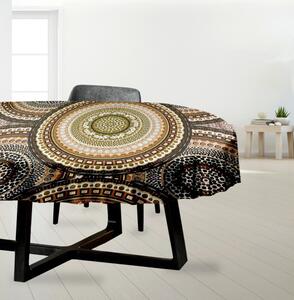 Ervi bavlnený obrus na stôl oválny - dizajnový vzor na béžovom
