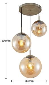 Lindby - Teeja 3 Cluster Závěsná Lampa Amber - Lampemesteren