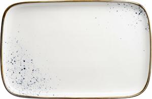 Mäser Obdĺžniková tácka Pintar White modré bodky 30 x 20 x 2 cm, L