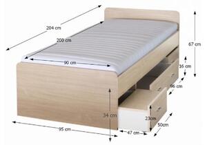 Jednolôžková posteľ 90 cm Dulce 80262 javor 23. Vlastná spoľahlivá doprava až k Vám domov. 751364