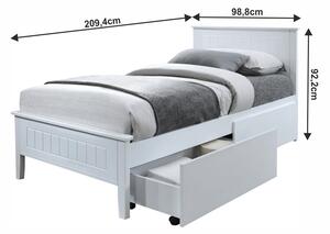 Jednolôžková posteľ 90 cm Minea (biela) (s roštom). Vlastná spoľahlivá doprava až k Vám domov. 1016026