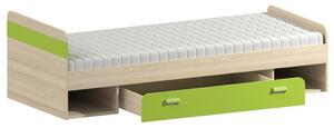 Detská posteľ CORNETO L13 Farba: Jaseň coimbra / zelená