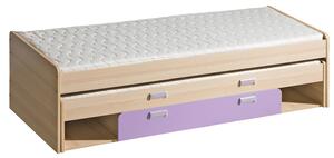 Detská posteľ s prístelkou CORNETO L16 Farba: Jaseň coimbra / fialová