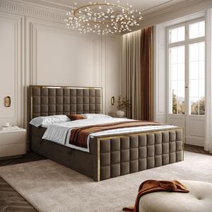 VYSOKÁ ČALÚNENÁ POSTEĽ NOEMI GOLD 140X200 ROYAL VELVET 196