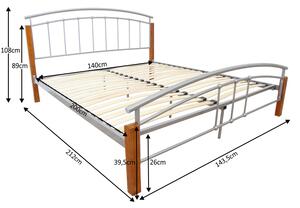 Manželská posteľ 140 cm Malbrua (s roštom). Vlastná spoľahlivá doprava až k Vám domov. 751808