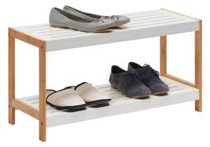 REGÁL NA TOPÁNKY, hnedá, biela, bambus, 70/36/26 cm Xora - Skrine, regály & police na topánky