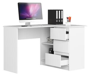 Písací stolík CLIPS | B-16 Farba: biela/ sivý lesk, Prevedenie: pravé