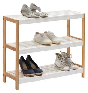 REGÁL NA TOPÁNKY, hnedá, biela, bambus, 70/58,5/26 cm Xora - Skrine, regály & police na topánky