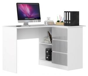 Písací stolík CLIPS | B-16 Farba: biela/ sivý lesk, Prevedenie: pravé
