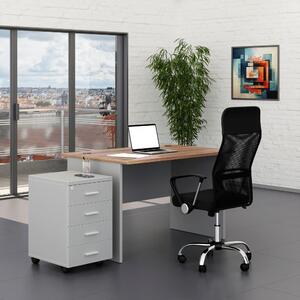 Zostava kancelárskeho nábytku SimpleOffice 1, 120 cm, sivá / orech vlašský