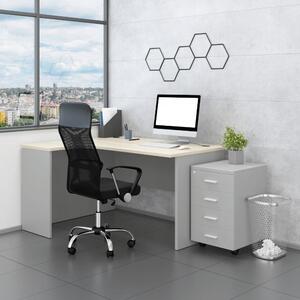 Zostava kancelárskeho nábytku SimpleOffice 2, 140 cm, ľavá, sivá / dub svetlý