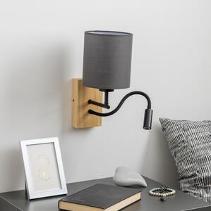 Brilagi - LED Nástenná lampa NUBILA WOOD 1xE27/25W/230V + LED/3W dub/antracit