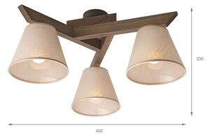 Brilagi - LED prisadený luster ANTHONY 3xE14/40W/230V dub orech/béžová