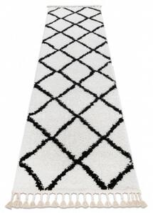 *Kusový koberec Shaggy Cross biely atyp 70x200cm