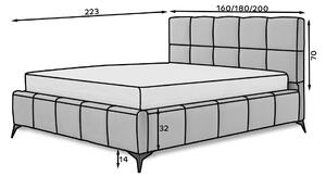Moderná posteľ Miami, 180x200cm, hnedá Nube s úložným priestorom
