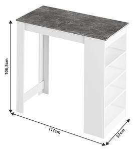 Barový stôl Austin (biela + betón). Vlastná spoľahlivá doprava až k Vám domov. 1016329